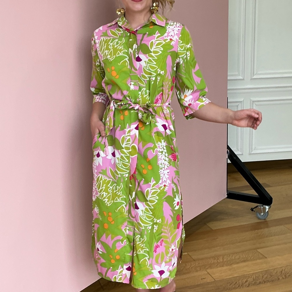 Floral Green and Pink Dress - Picture 5 of 6